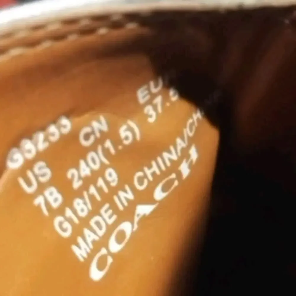 Coach Mary Lockup Silver Slip On Loafer Designer Shoes Womens Size 7 Leather - Picture 9 of 10